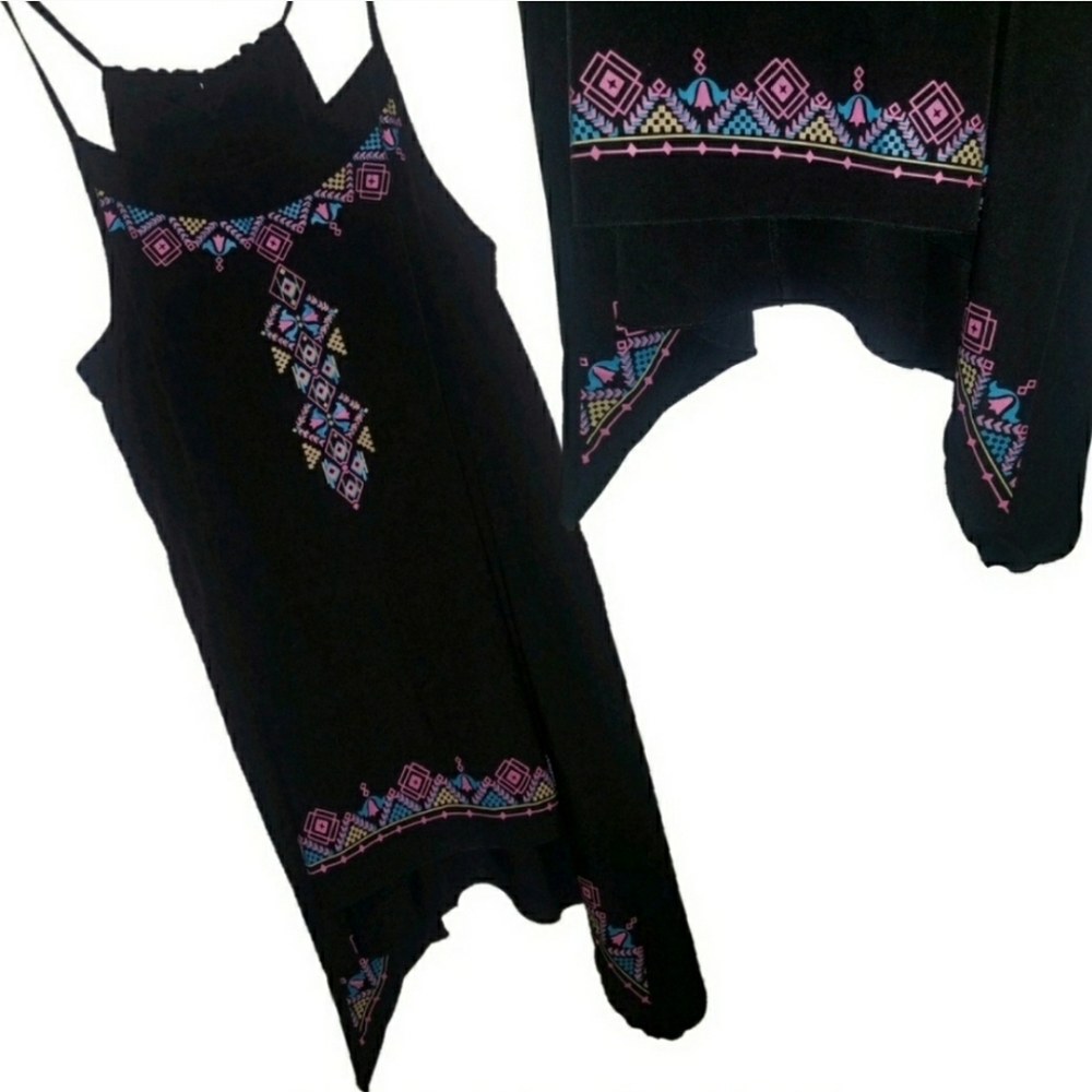Embroidered Flowy Slip Dress Lightweight - Picture 2 of 9